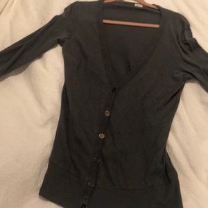 J crew button front grey Cardigan